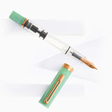 TWSBI ECO Jade Jelly Plus Bronze Fountain Pen Uncapped on White Background