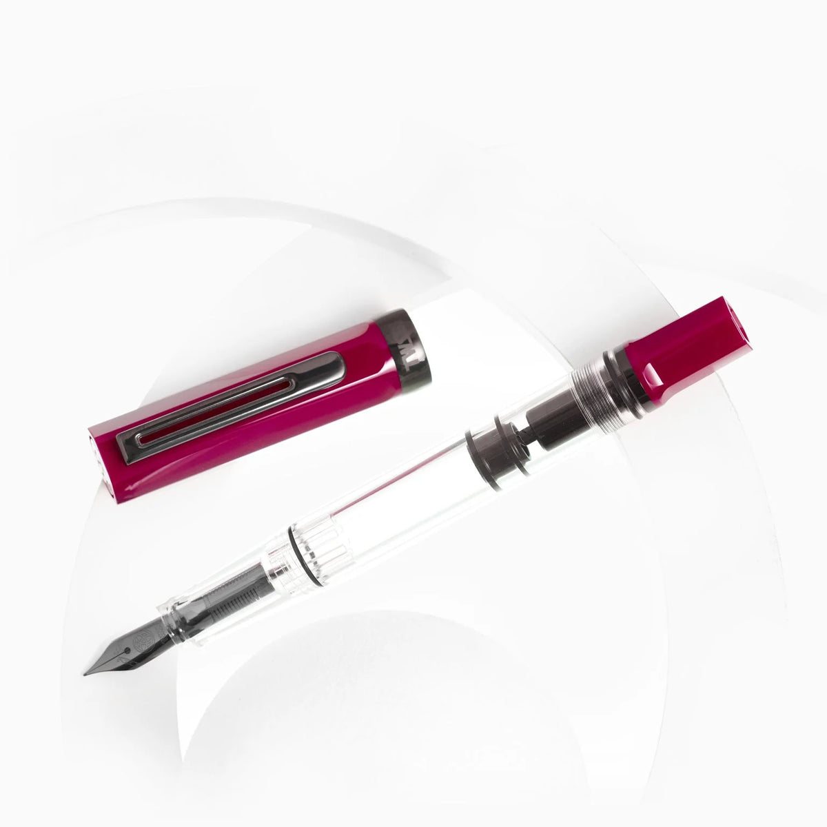 TWSBI ECO Plum + Onxy Fountain Pen Uncapped