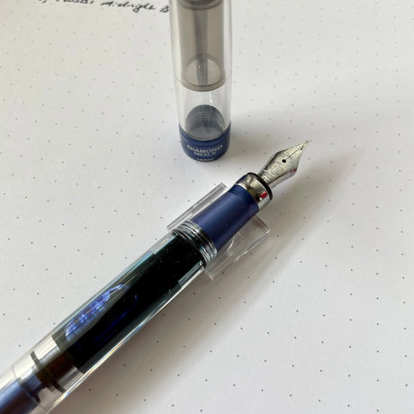 TWSBI Diamond 580 ALR Nickel Fountain Pen Uncapped Showing Nib