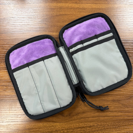 Rickshaw Nick Dominguez Clouds Fillmore 3+3 Pen Case in Purple Showing Interior