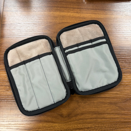 Rickshaw Nick Dominguez Clouds Fillmore 3+3 Pen Case In Brown showing interior