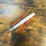 Kaweco Lunar Purple Sport Fountain Pen in Lunar Light Purple on Pen Stand Posted Showing Nib