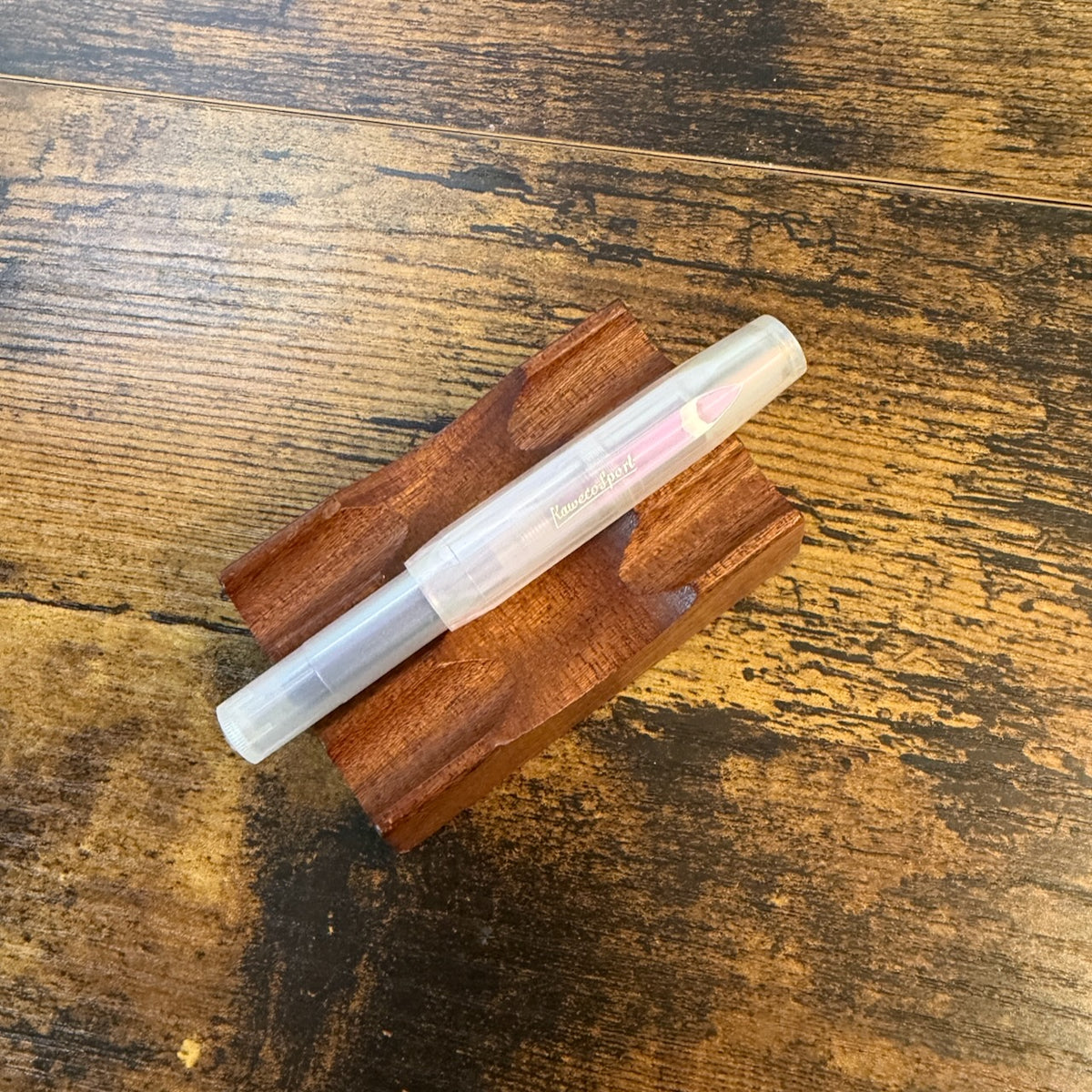 Kaweco Lunar Purple Sport Fountain Pen in Lunar Purple on Pen Stand Capped