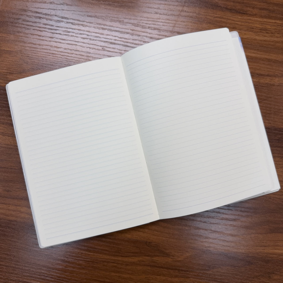 Midori B6 Gradation Day Length Planner open to blank notes pages showing lined midori paper