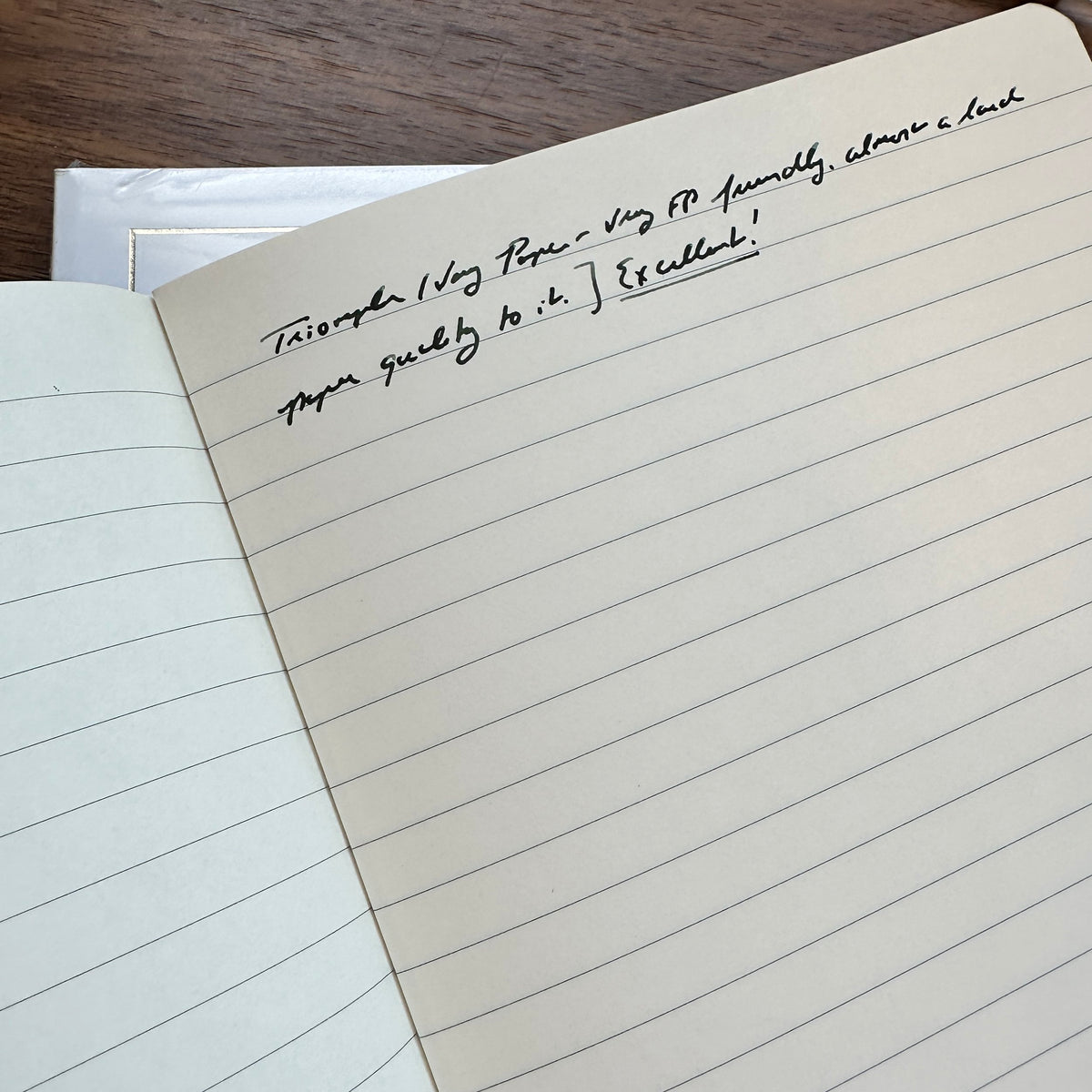 Clairefontaine Triomphe Writing Sample on Lined Notebook Paper