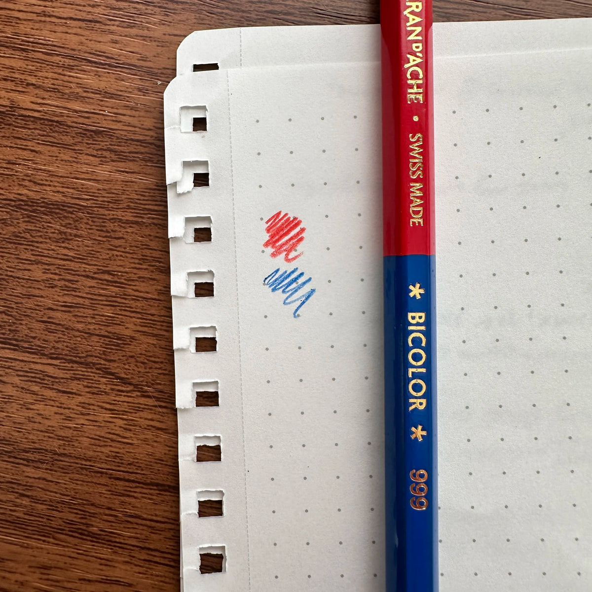 Caran d'Ache Bicolor Pencil Writing Sample