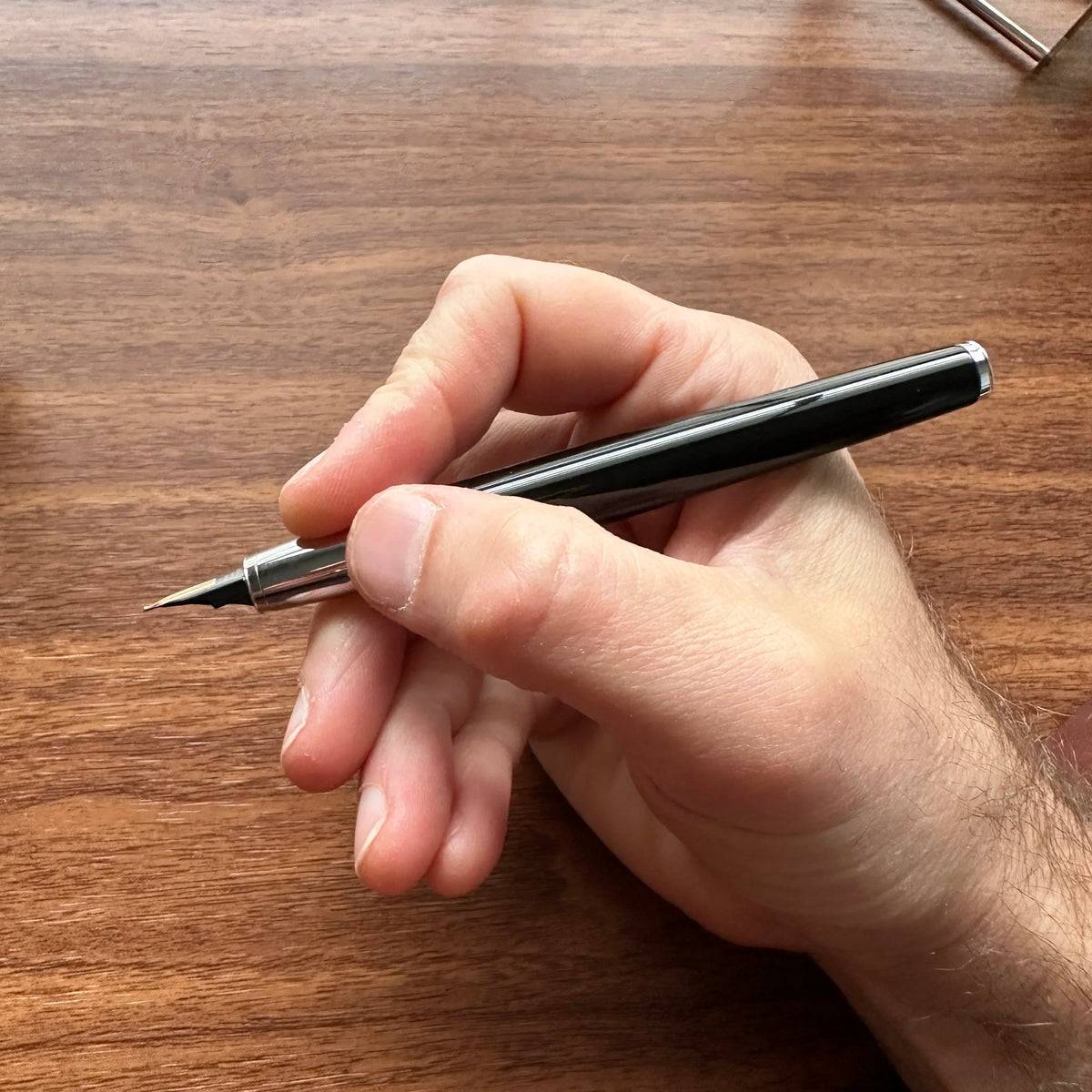Lamy Studio Fountain Pen Piano Black in Hand Unposted