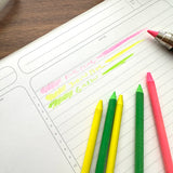 E+M Clutch Pencil Refills Rainbow Highlighter Colors Writing Samples