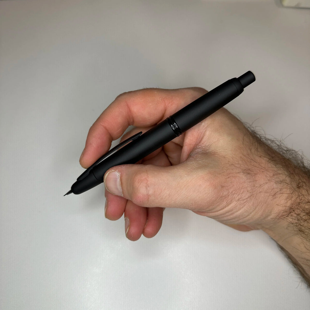 Pilot Vanishing Point Capless Fountain Pen Matte Black with Black Trim in-hand