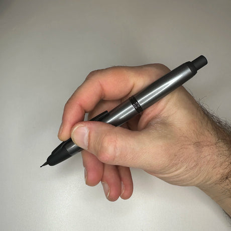 Pilot Vanishing Point Capless Fountain Pen Gunmetal Grey with Black Trim in Hand