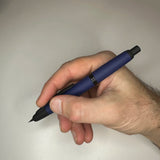 Pilot Vanishing Point Capless Fountain Pen Navy Blue with Black Trim in-hand