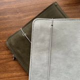 Roterfaden Taschenbegleiter SO_20 A5 Grey and Green Leather