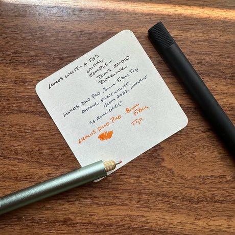 Tom's Studio Lumos Pro Duo Refillable Fineliner Pen Writing Samples on Yamamoto Paper