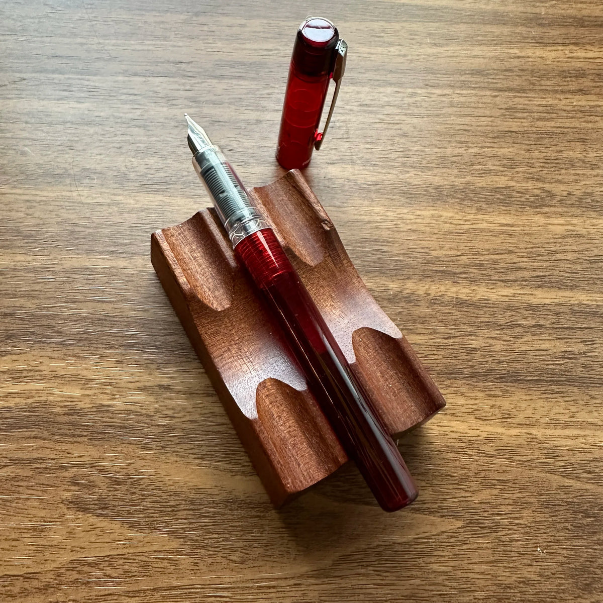 Platinum Prefounte Fountain Pens Crimson Red Uncapped