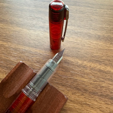 Platinum Prefounte Fountain Pens Crimson Red Uncapped