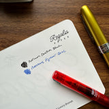 Platinum Ink Cartridges Writing Samples Pigment Blue and Carbon Black