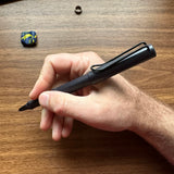 Lamy Safari Standard Rollerball Pens Steel Black Posted in-hand