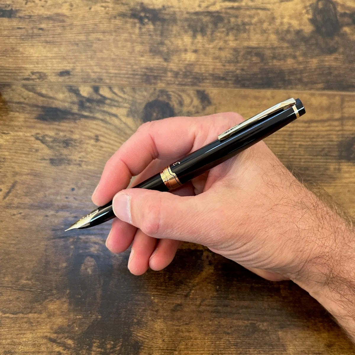 Pilot E95S Fountain Pens Posted in-hand shot two