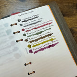Platinum Classic Iron Gall Inks All Swatches on MD Cotton