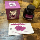 Platinum Classic Iron Gall Inks Lavender Black Swatch with Bottle Label