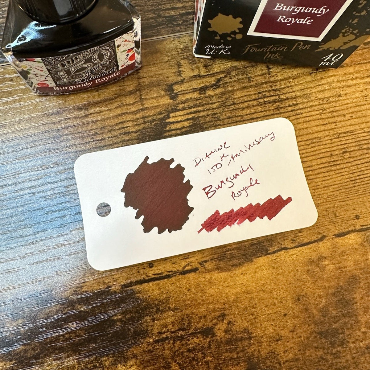 Diamine 150th Anniversary Fountain Pen Inks Burgundy Royale Swatch