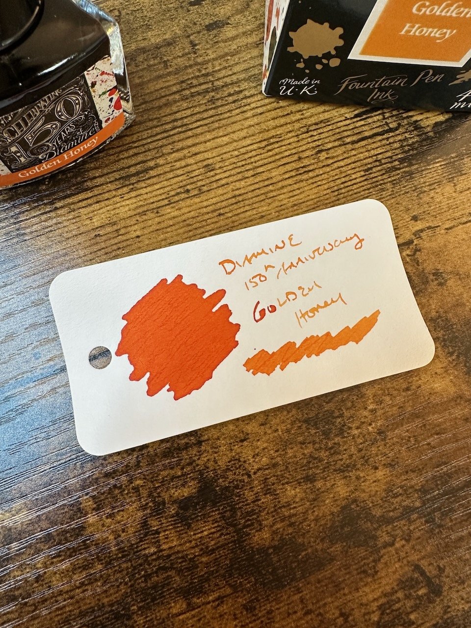 Diamine 150th Anniversary Fountain Pen Inks Golden Honey Swatch