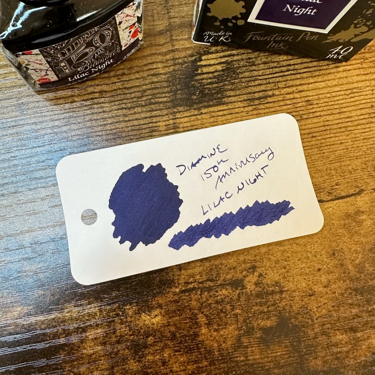 Diamine 150th Anniversary Fountain Pen Inks Lilac Night Swatch