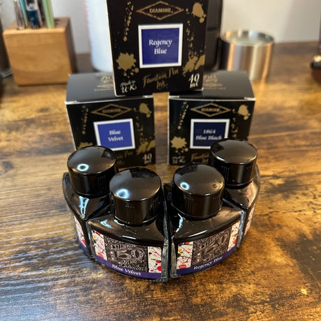 Diamine 150th Anniversary Fountain Pen Inks Bottles and Boxes