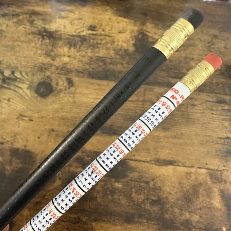 Viarco Multiplication Table Pencils Black and White Imprint Close-Up
