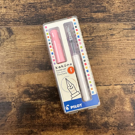Pilot Kakuno Fountain Pens Pink and White Fine