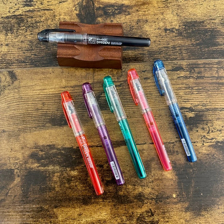 Platinum Preppy Fountain Pens arrayed on table