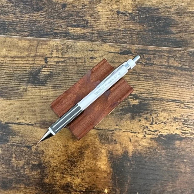 TWSBI Pagoda White Mechanical pencil on a wooden surface