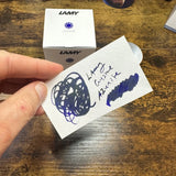 Lamy Crystal Fountain Pen Ink Azurite Swatch Close-Up Showing Sheen