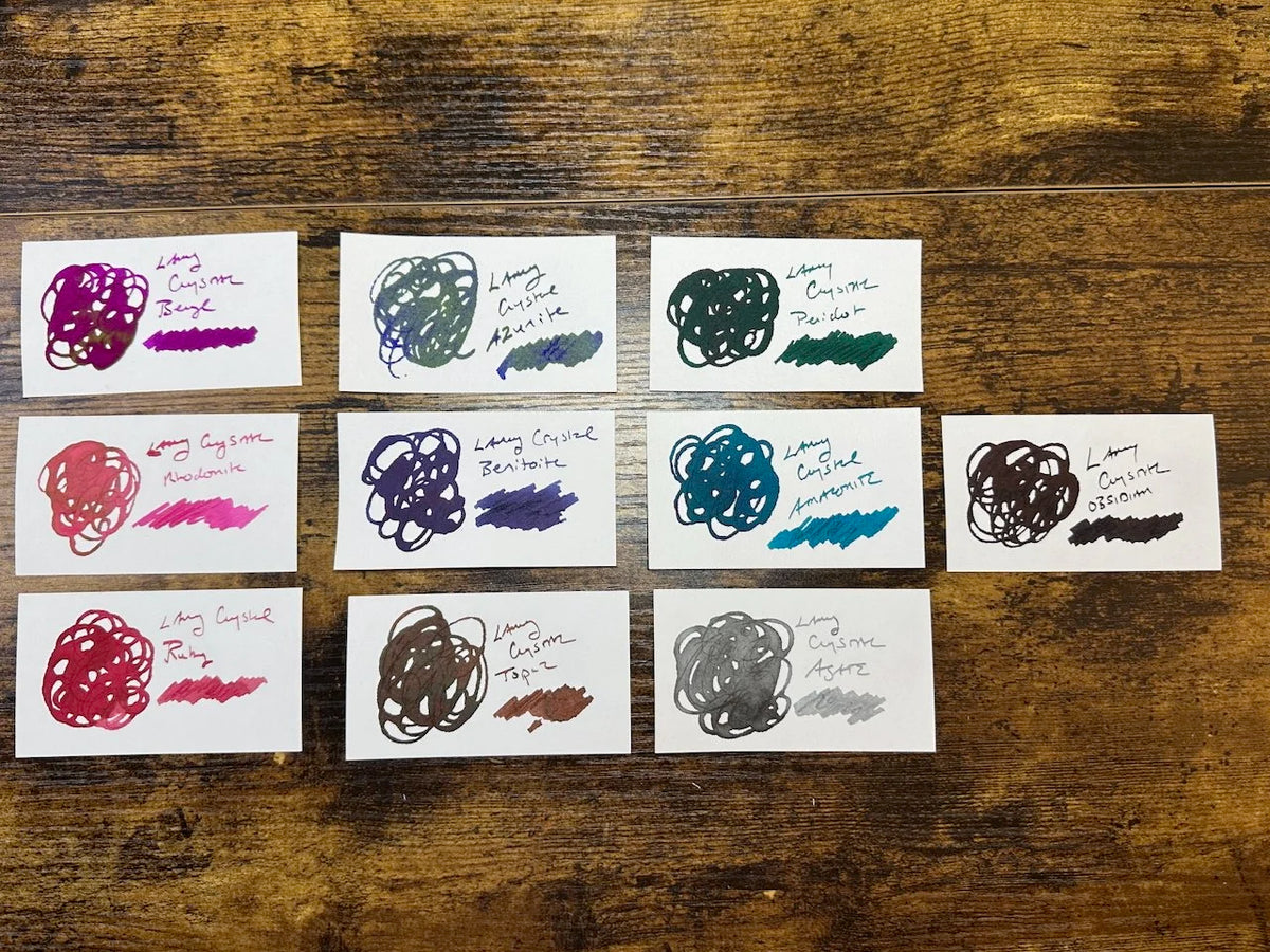 Lamy Crystal Fountain Pen Inks Ink Swatches