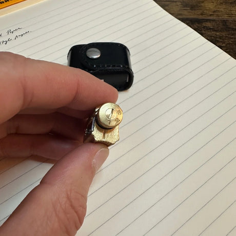 Dux Adjustable Brass Pencil Sharpener with Leather Case (3 Settings)