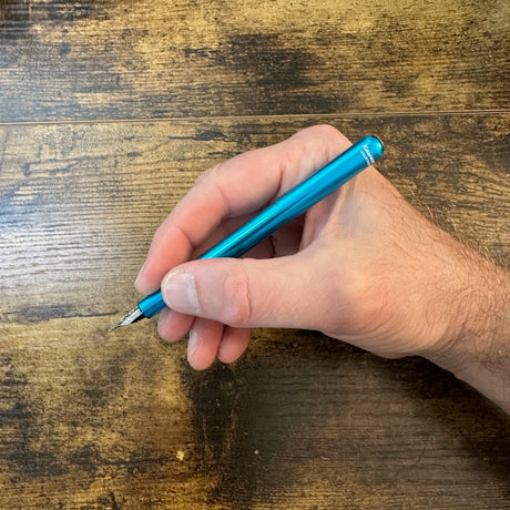 Kaweco Liliput Metal Fountain Pen Blue In-Hand