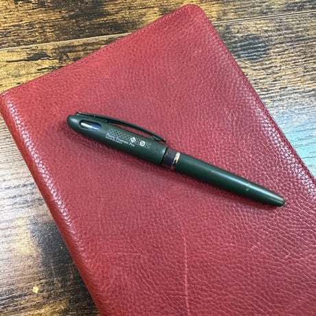Craft Design Technology Green Pentel Tradio on Leather Notebook Cover