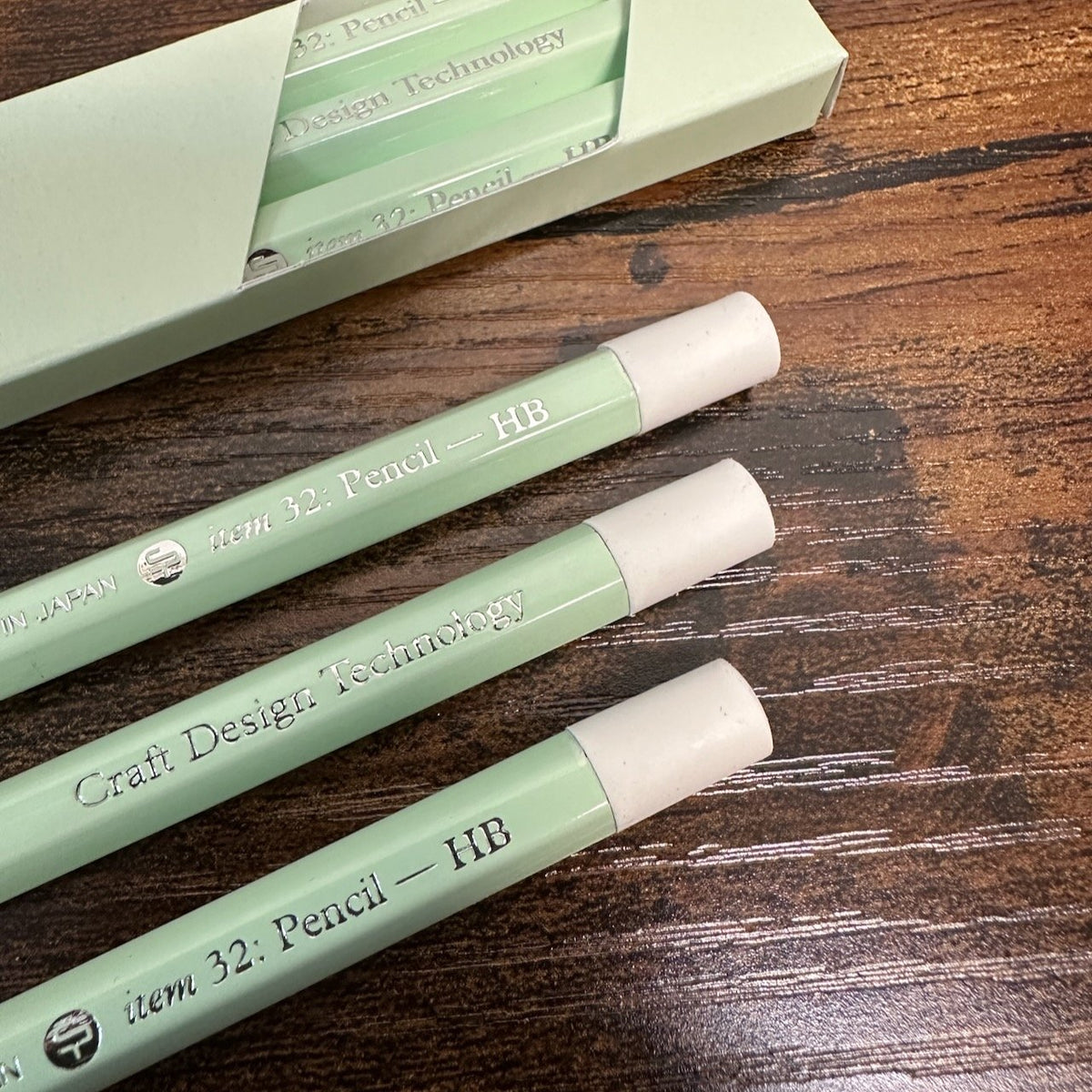 Craft Design Technology Camel Mint Green Pencils in HB with White Erasers