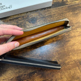 Craft Design Technology Zippered Leather Pen/Pencil Cases Camel Open