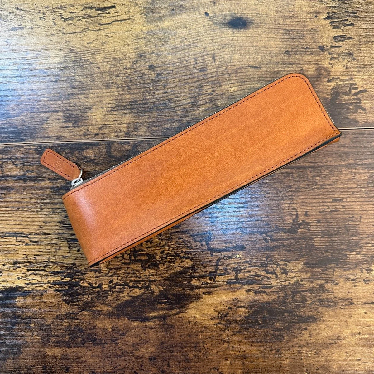 Craft Design Technology Zippered Leather Pen/Pencil Cases Camel