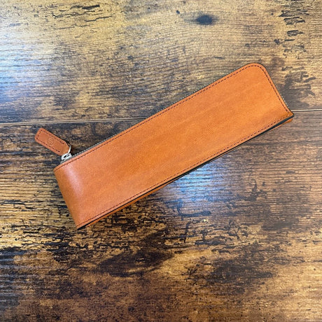 Craft Design Technology Zippered Leather Pen/Pencil Cases Camel