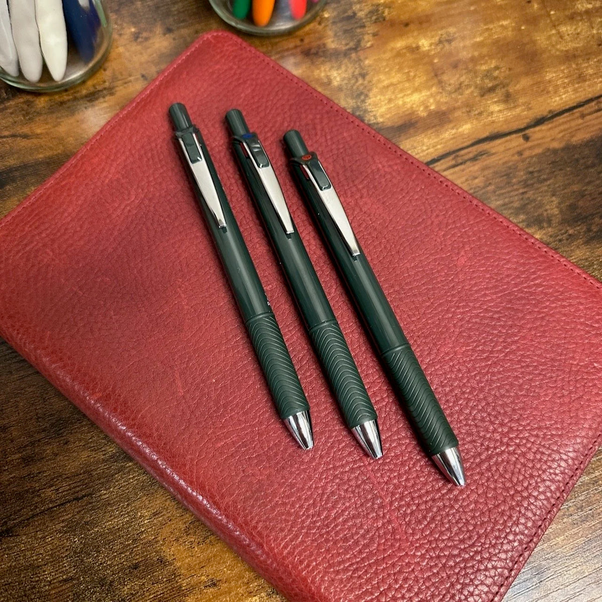 Pentel Energel Black, Blue, and Red