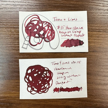 Tono & Lims Standard Line Inks No. 15 How Can We Keep Living Without Respect Two Types of Paper