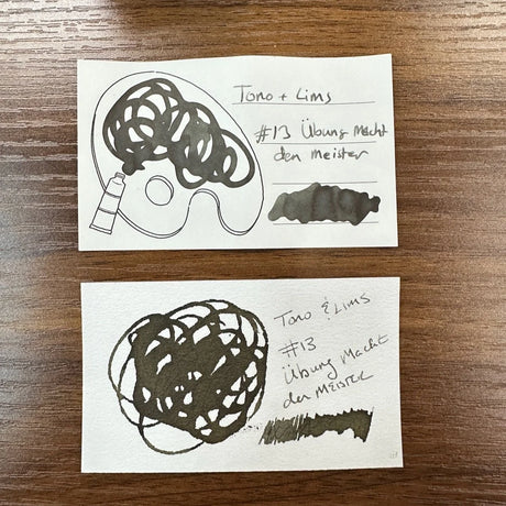 Tono & Lims Standard Line Inks No. 13 Ubung Macht der Meister Two Paper Samples