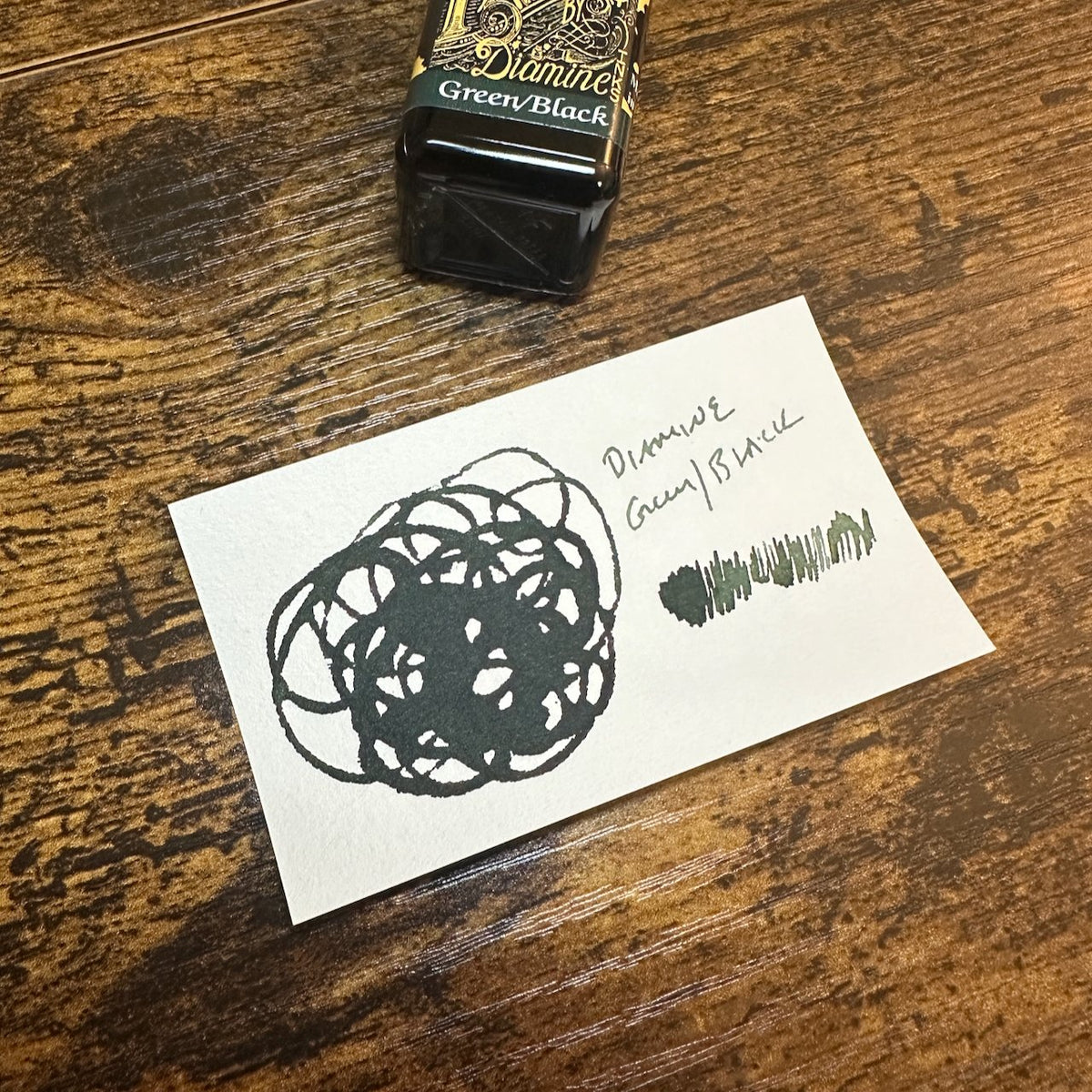 Diamine Green/Black Swatch