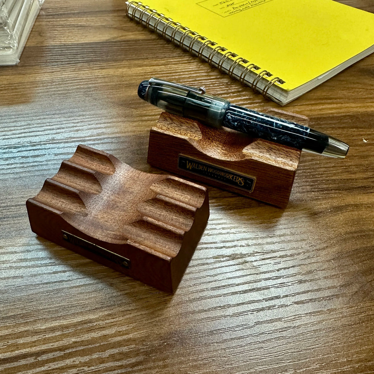 Galen Leather Mahogany Pen Rest (3 Pens)