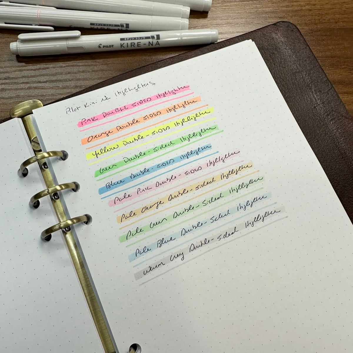 Pilot Kire-Na Double Sided Highlighters Writing Samples 2