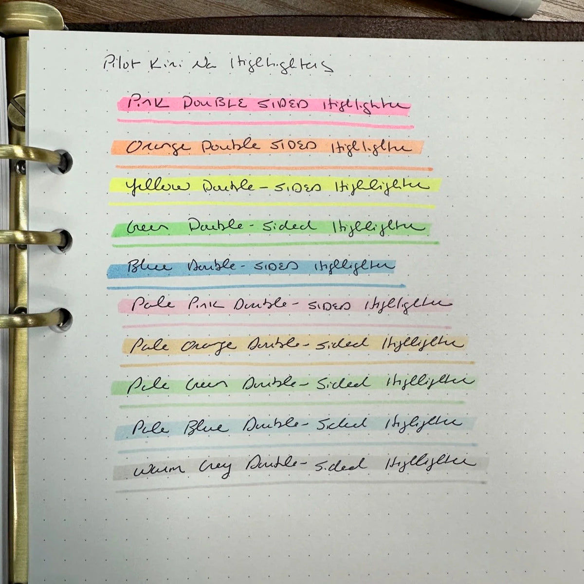 Pilot Kire-Na Double Sided Highlighters Writing Sample