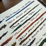 Taccia Ukiyo-e Fountain Pen Ink Series 4 Hokusai Swatches