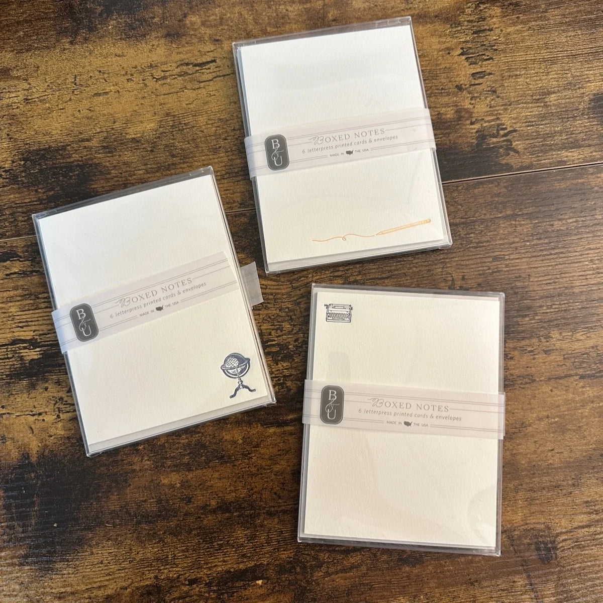 Belle & Union Notecards featuring letterpress icons